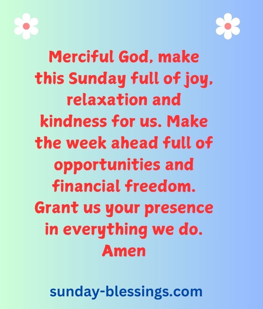 Sunday Blessings Image with Prayers