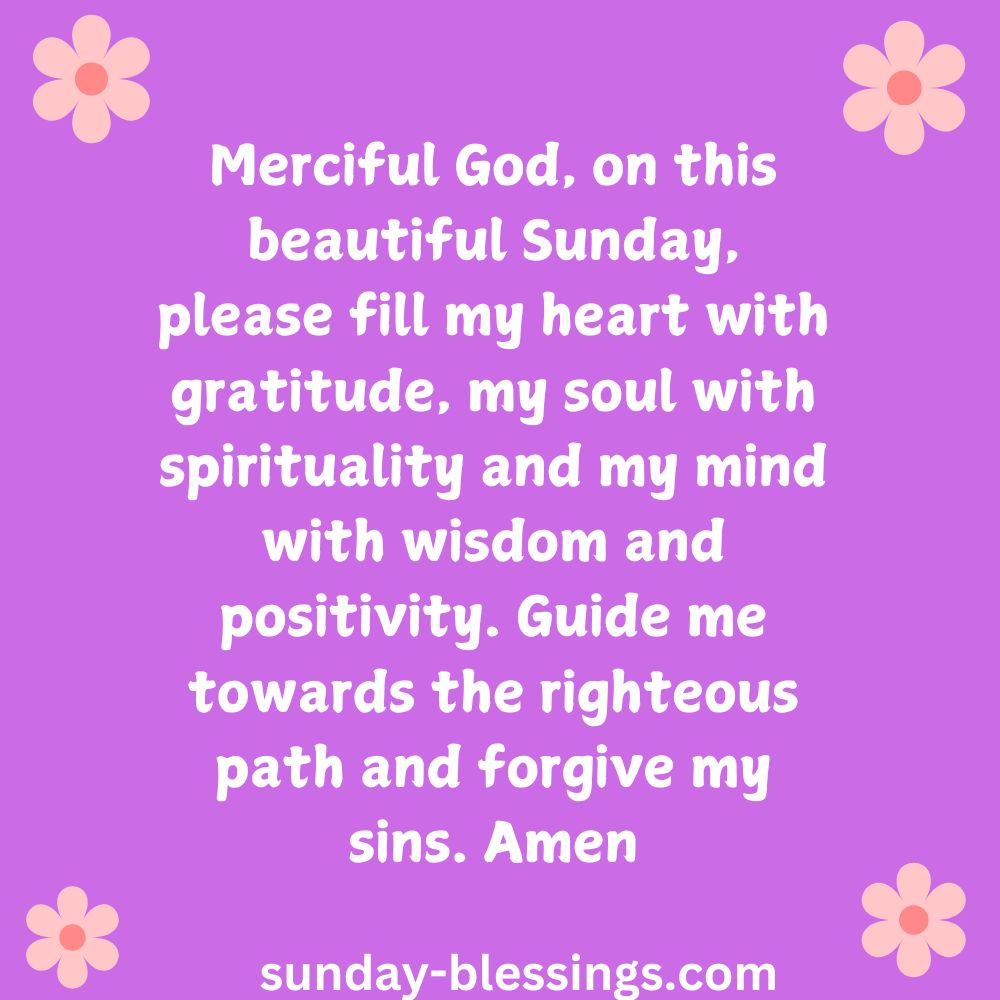 Sunday Blessings and Prayers Image